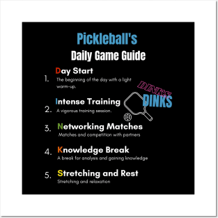 Pickleball's Daily Game Guide Funny Pickleball Lovers Gift Posters and Art